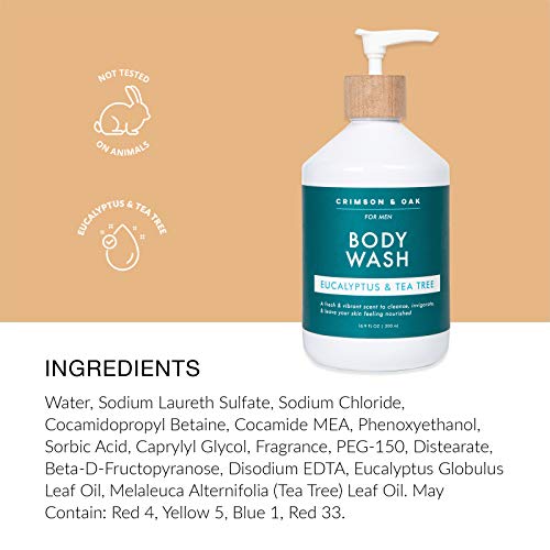 Crimson & Oak Body Wash for Men- Nourishing Body Wash in Eucalyptus and Tea Tree- by Body Prescriptions