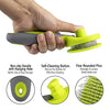 Precious Tails Retractable Slicker Brush for Cats and Dogs, Pet Hair Brush, Grooming Brush with Soft Grip Handle (Green and Gray)