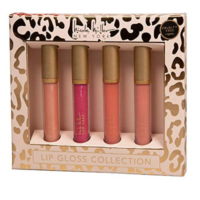 Nicole Miller Lip Gloss Collection- 4 Piece Lip Gloss Set in Pink Colors