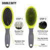 Precious Tails Double Sided Grooming Brush for Dogs and Cats with Comfortable Soft Grip Handle