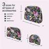 Once Upon A Rose 3 Pc Cosmetic Bag Set, Purse Size Makeup Bag for Women, Toiletry Travel Bag, Makeup Organizer, Cosmetic Bag for Girls Zippered Pouch Set, Large, Medium, Small (Forest Floral)