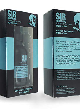 Sir Handsome Under Eye Serum for Men with Collagen for Glowing and Revitalized Skin, Great for All Skin Types, 2 Fl Oz Bottle