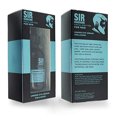 Sir Handsome Under Eye Serum for Men with Collagen for Glowing and Revitalized Skin, Great for All Skin Types, 2 Fl Oz Bottle