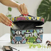 Nicole Miller Makeup Bag, Travel Toiletry Bag, and Cosmetic Bag- Multicolor Faux Leather Snakeskin Print (Large Train Bag)