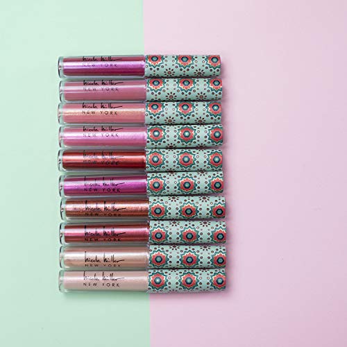 Nicole Miller 10 Pc Lip Gloss Collection, Shimmery Lip Glosses for Women and Girls, Long Lasting Color Lip Gloss Set with Rich Varied Colors
