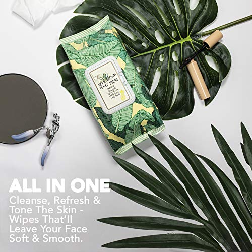 Beauty Concepts -2 Pack (60 Count Each) Pineapple with Aloe & Vitamin C Home Grown Picked Fresh Detoxifying Wipes