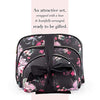Once Upon A Rose 3 Pc Cosmetic Bag Set, Purse Size Makeup Bag for Women, Toiletry Travel Bag, Makeup Organizer, Cosmetic Bag for Girls Zippered Pouch Set, Large, Medium, Small (Pink Floral Design)