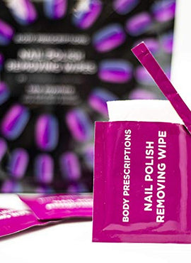 40 Nail Polish Remover Wipes - 2 pack (20 Count Each) of Nail Polish Remover Wipes Individually Wrapped by Body Prescriptions (Purple Packaging)