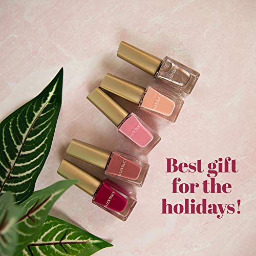 Ellen Tracy Floral Nail Polish Collection- 5 Piece Nail Polish Set in Pink Colors with Floral Print Box