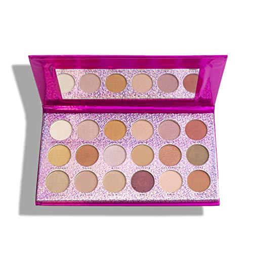 Nicole Miller Goal Digger Metallic Eye Shadow Palette with Mirror, Eye Makeup for Women, Makeup Set and Cosmetics for Girls, Metallic Eyeshadow Colors - 18 Neutral, Matte and Shimmery Shades
