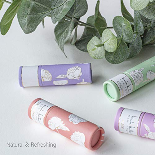 Nicole Miller 4 Pack Moisturizing Lip Balm Collection, Lip Softening Gift Set, Perfect Gift for Women and Girls (Rose, Berry, Coconut, and Grapefruit)