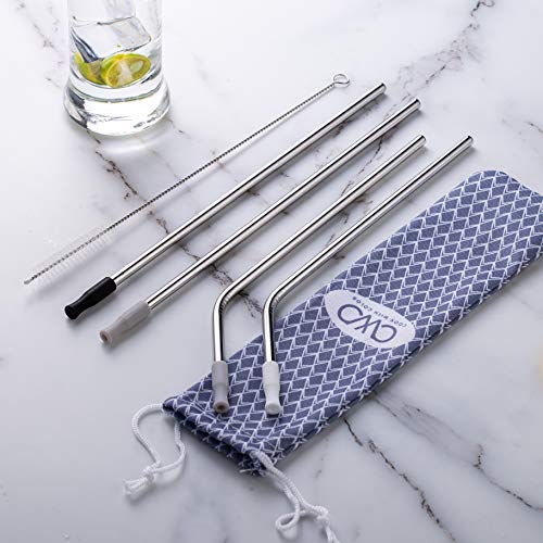 Cook With Color Silicone Straws with Travel Case and Cleaning Brush, 4 Reusable Straws, 1 Cleaning Brush and 1 Case