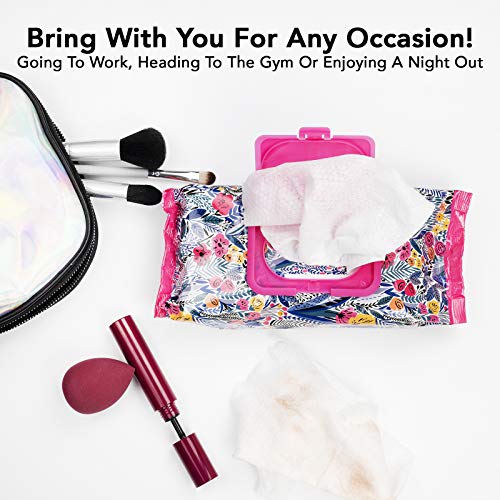 Beauty Concepts Face Wipes & Makeup Remover Wipes - 2 Pack (60 Count Each) of Gentle Facial Towelettes Flip Top Pack (Rosehip)