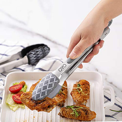 COOK with COLOR Food Tongs, Set of Two Cooking Tongs, 9