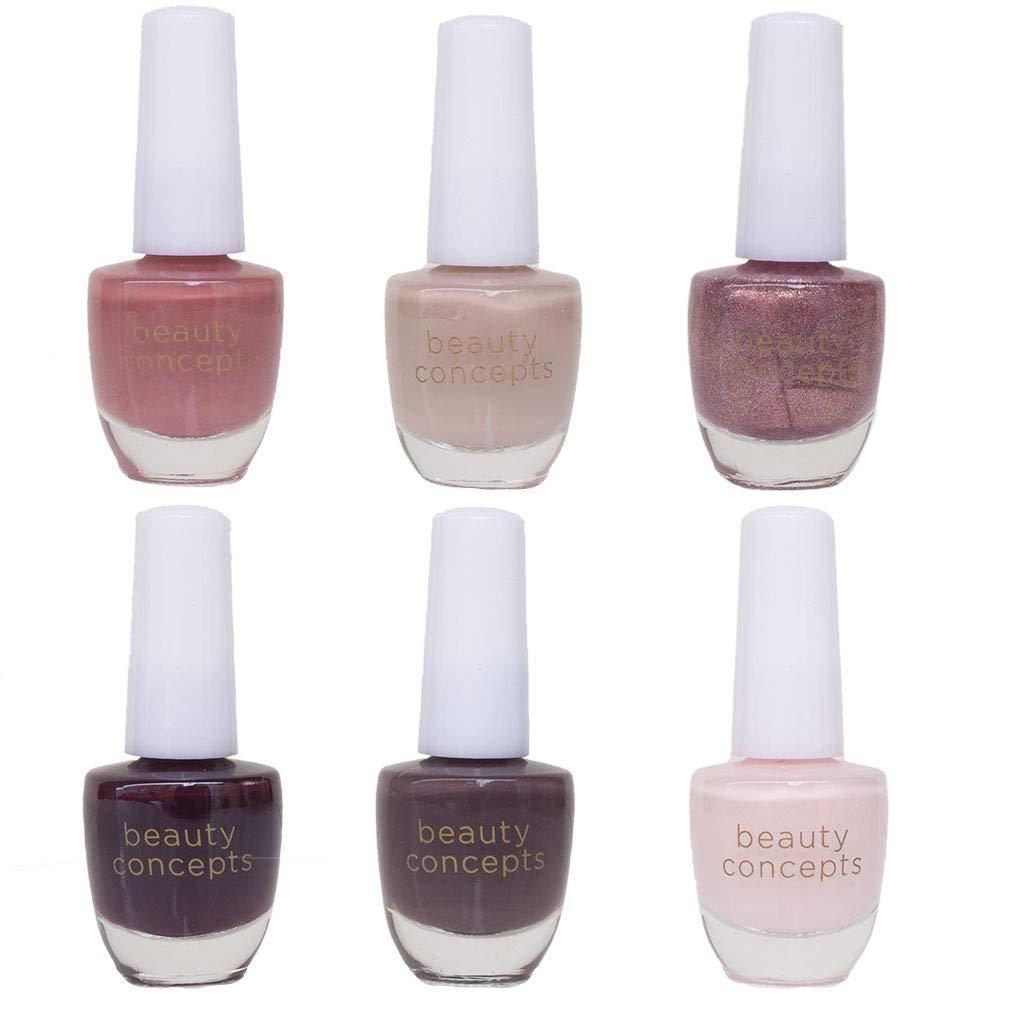 Beauty Concepts Set of 6 Nail Polish Collection - Quick Dry Nail Polish for Women and Girls (Floral Box)