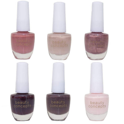 Beauty Concepts Set of 6 Nail Polish Collection - Quick Dry Nail Polish for Women and Girls (Floral Box)