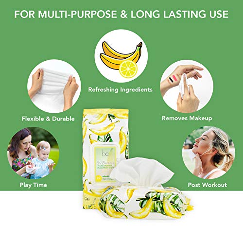 Beauty Concepts - 2 Pack (60 Count Each) Go Bananas Fruit & Vitamin C Infused Facial Wipes