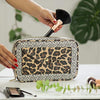 Nicole Miller Makeup Bag, Travel Toiletry Case, and Cosmetic Bag- 2 Zipper, Large Makeup Organizer (Animal Print)