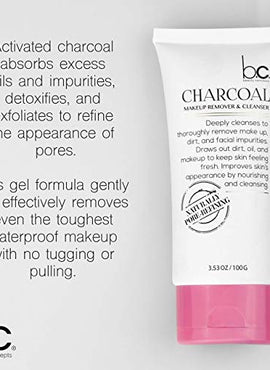 Beauty Concepts Charcoal Makeup Remover Cream and Face Cleanser Deeply Cleanses and Removes Impurities, Facial Wash, Face Wash for Women Makeup Remover 3.53 oz / 100 gm