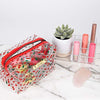Nicole Miller Makeup Bag, Travel Toiletry Case, and Cosmetic Bag- Loaf Shape Makeup Organizer (Cherry Print)