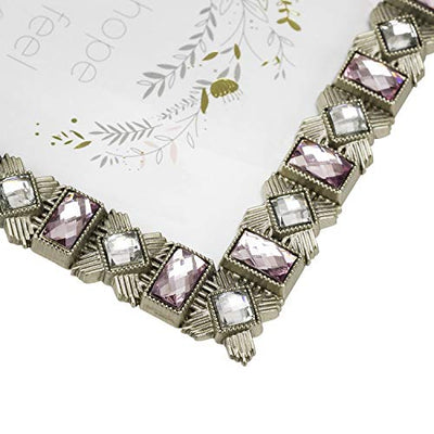 Parisian Home Pastel Perfection Ornate Jeweled Decorative Picture Frame for 4
