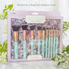 Nicole Miller Makeup Brush Collection, 10 Piece Makeup Brush Gift Set, Foundation Brushes, Face and Eye Makeup Brush Set