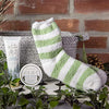 Live Green Bath and Body Gift Set- Foot Spa Set with Fuzzy Socks, Lotion, and Scrub