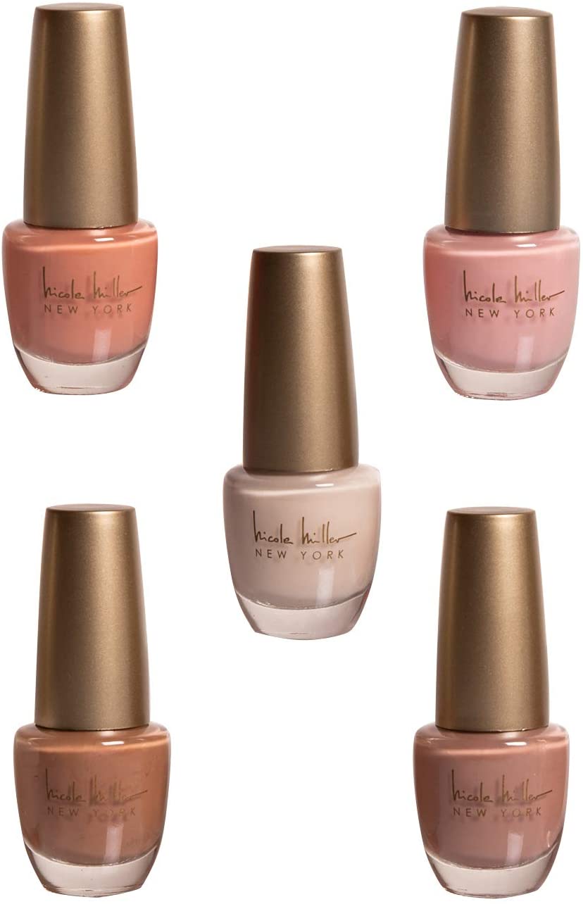 Nicole Miller Nail Polish Collection- 5 Piece Nail Polish Set in Nude Colors