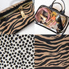 Nicole Miller Makeup Bag, Travel Toiletry Case, and 3 Piece Cosmetic Bag Set- Soft Train Bag with Smaller Makeup Organizer Bags (Animal Print)