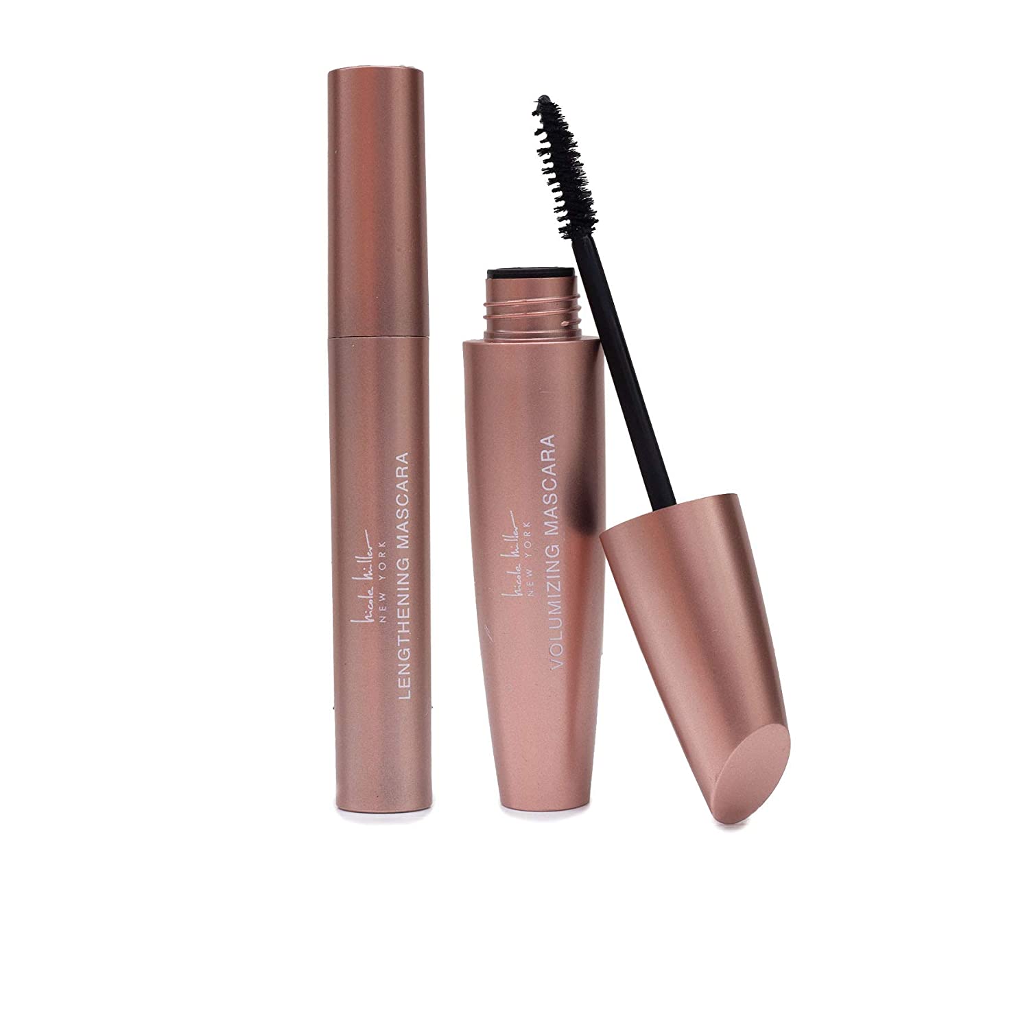 Nicole Miller Set of 2 Mascara Collection, Lengthening and Volumizing Two Piece Mascara Gift Set for Women and Girls