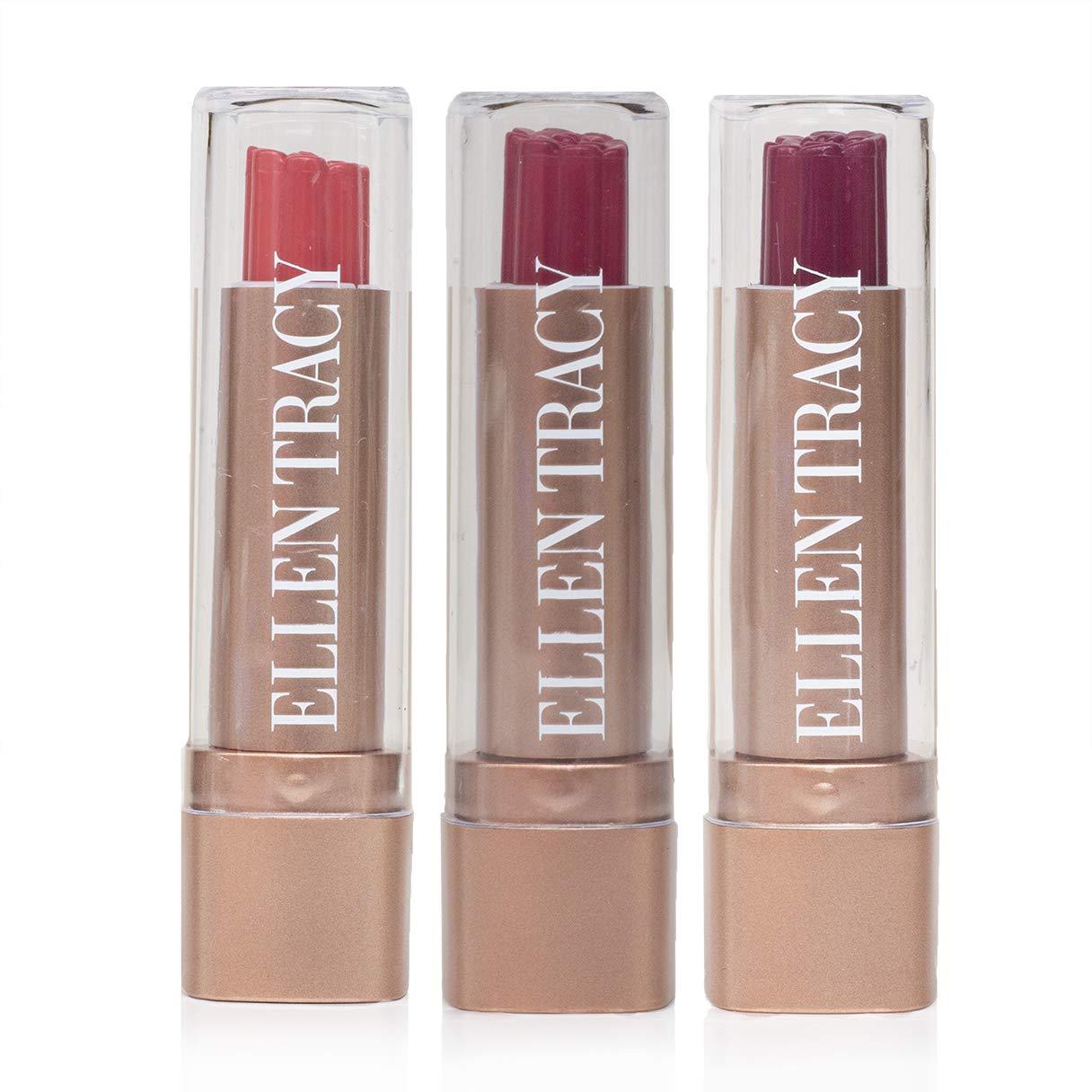 Ellen Tracy Lipstick Gift Set- 3 Piece Lipstick in Embossed Rosy Shades