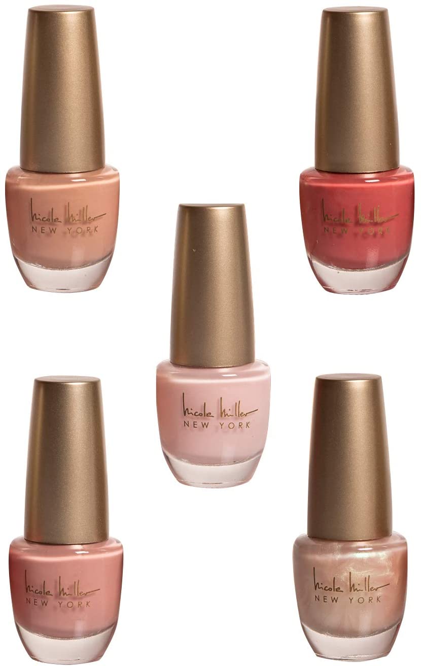 Nicole Miller Nail Polish Collection- 5 Piece Nail Polish Set in Pink Colors