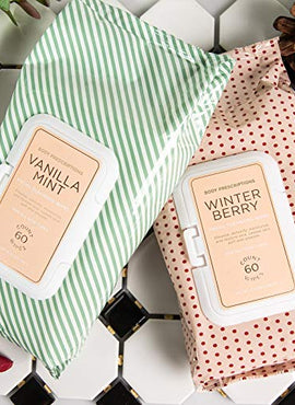 2 PK Winter Berry and Vanilla Mint Facial Wipes
