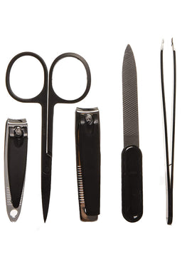 Body Prescriptions Grooming Gift Set- 5 Piece Grooming Set with Tweezers, Nail Clippers, and File in a Holiday Stocking (Green Plaid)