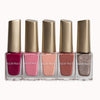 Ellen Tracy Floral Nail Polish Collection- 5 Piece Nail Polish Set in Pink Colors with Floral Print Box