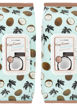 B.C. Beauty Concepts Makeup Remover Wipes, 50 Facial Cleaning Cloths, Gentle Facial Wipes Removes Makeup Mascara Dirt and Oil, Flip Top Pack (Coconut with Aloe & Vitamin C)