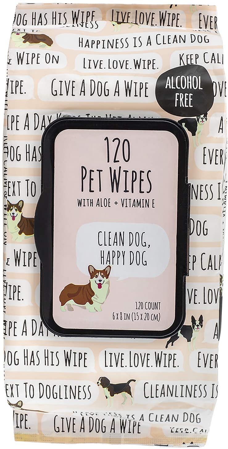 Precious Tails Pet Wipes (120 Count) - Extra Gentle Deodorizing Dog Grooming Wipes with Aloe Vera and Vitamin E, Alcohol Free - Fresh Scent (Live. Love. Wipe.)