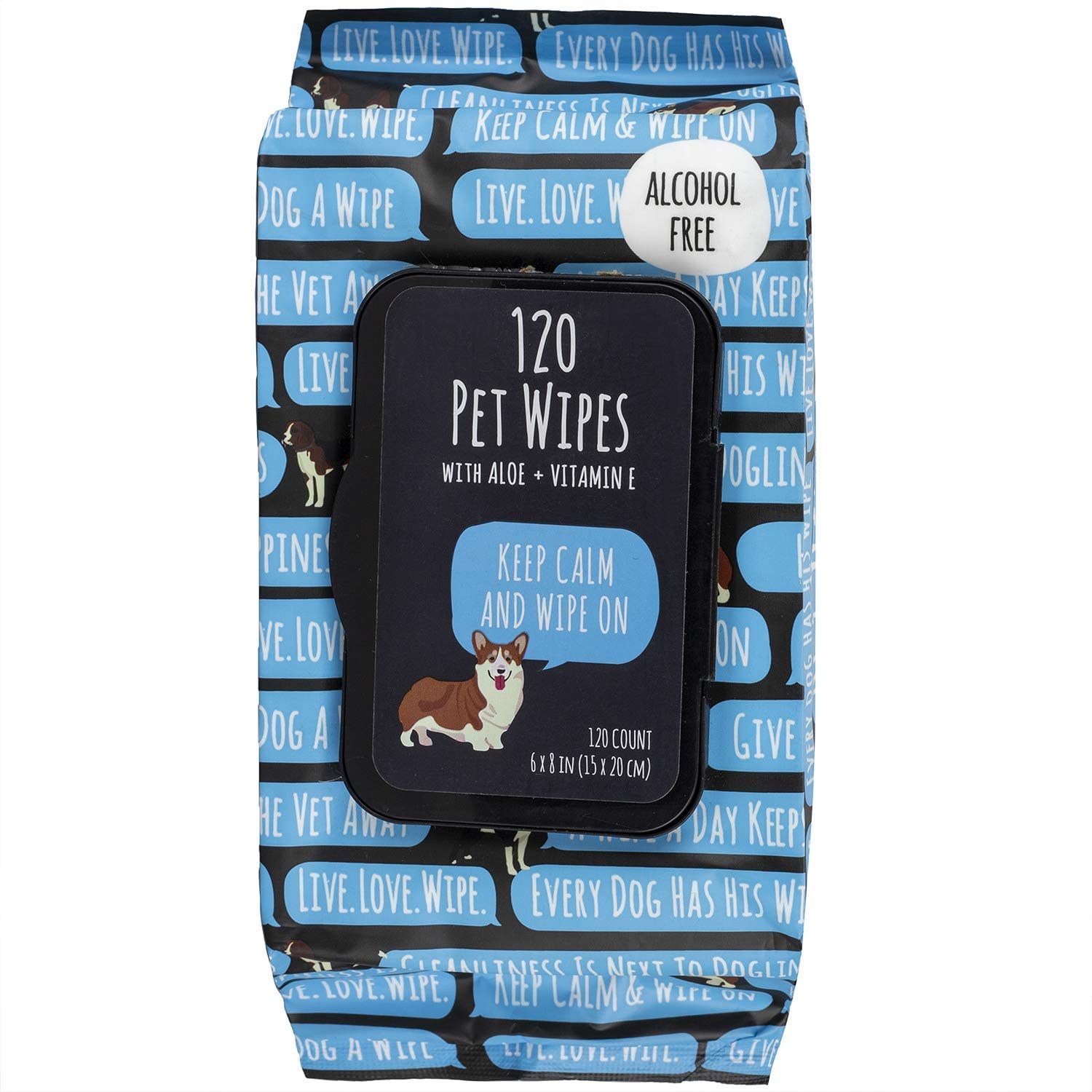 Precious Tails Pet Wipes (120 Count) - Extra Gentle Deodorizing Dog Grooming Wipes with Aloe Vera and Vitamin E, Alcohol Free - Fresh Scent (Live. Love. Wipe.)