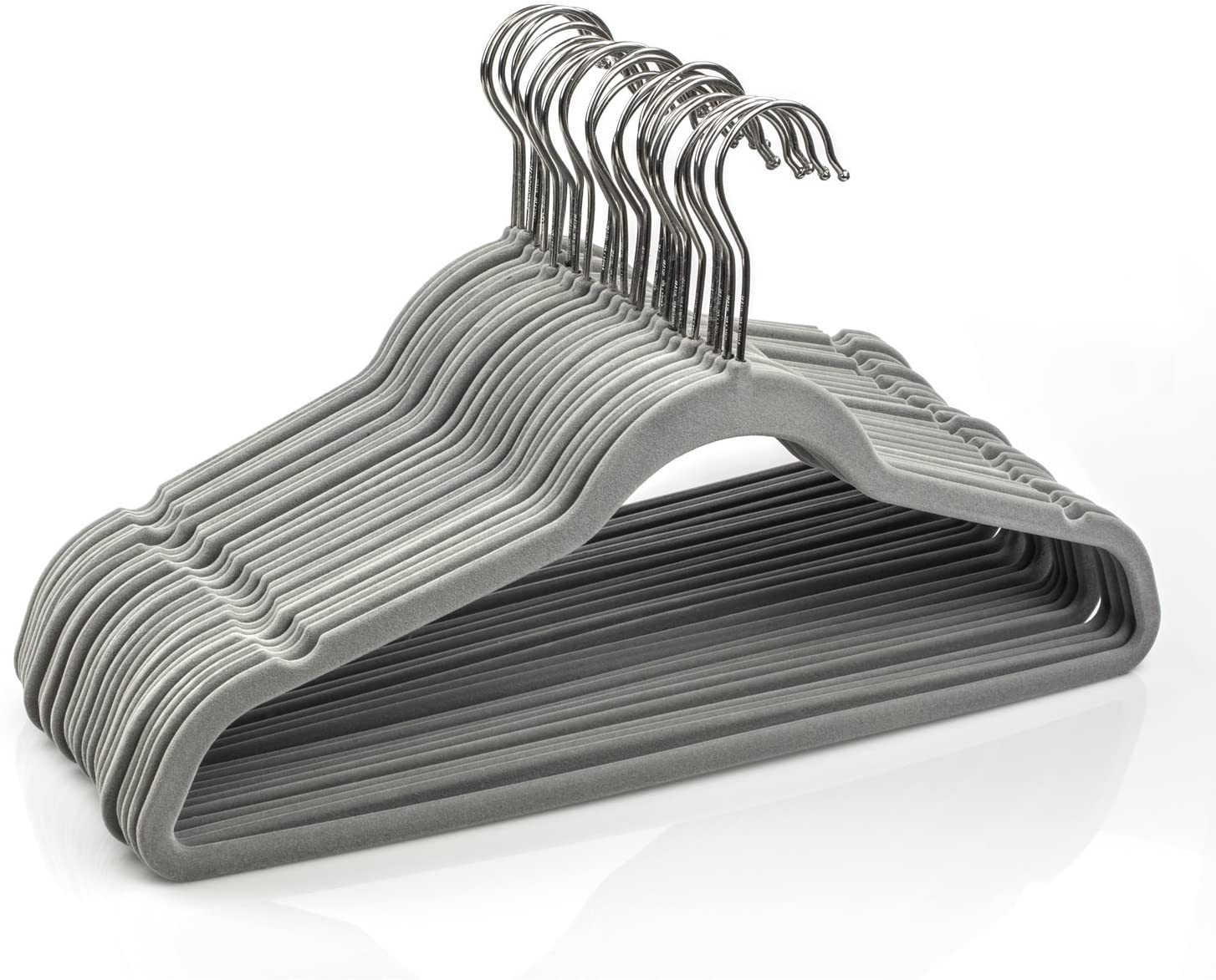 Michael Graves Design Ultra-Thin Non-Slip Velvet Clothing Hangers, Flocked & Durable, Closet Space Saving, for Garments, Suits, Dresses, Pants, Shirts, Coats, 25 Pack