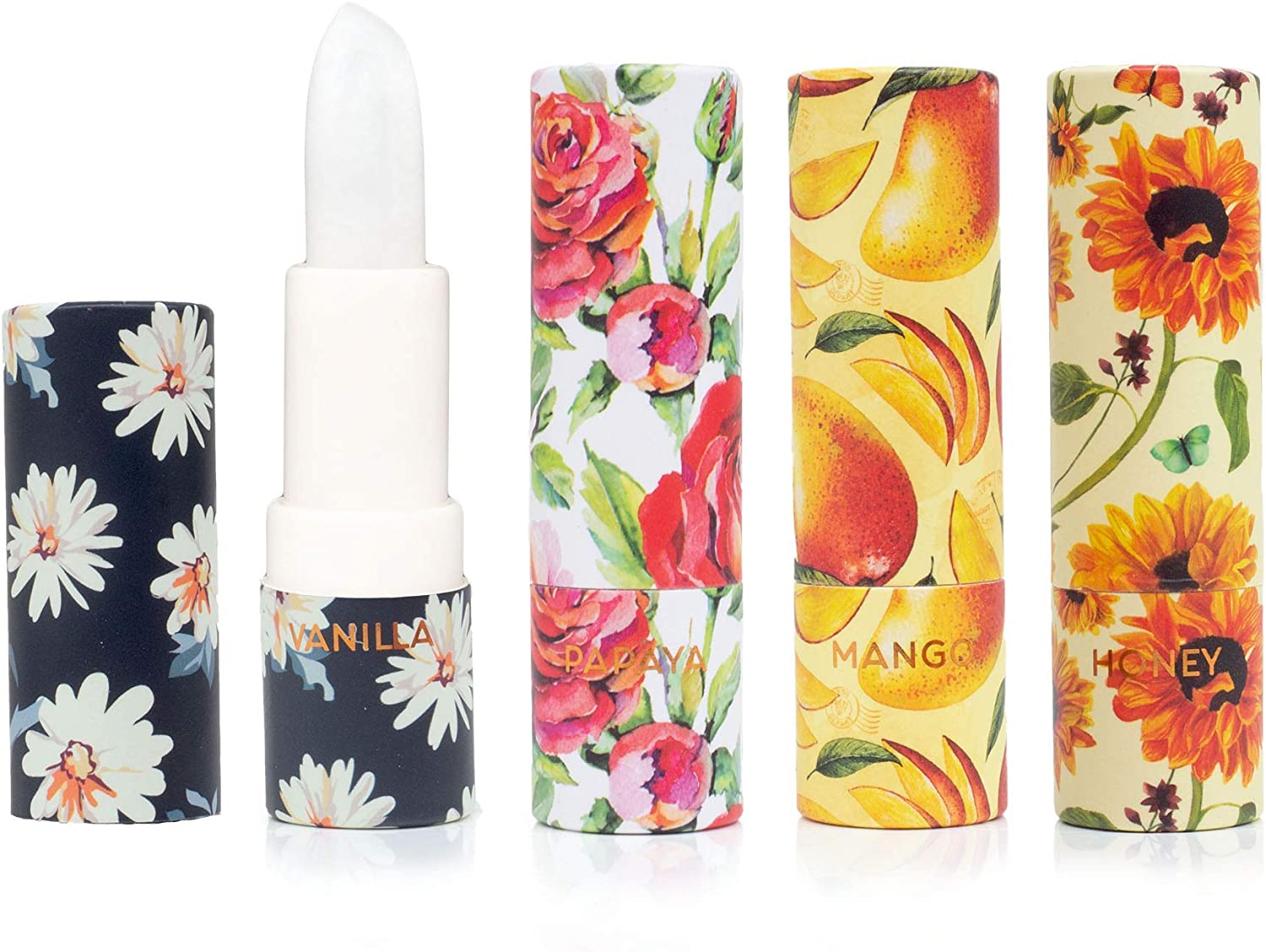 Beauty Concepts Four Piece Lip Balm Collection, Moisturizing Lip Balm, Softening Lip Balm Set