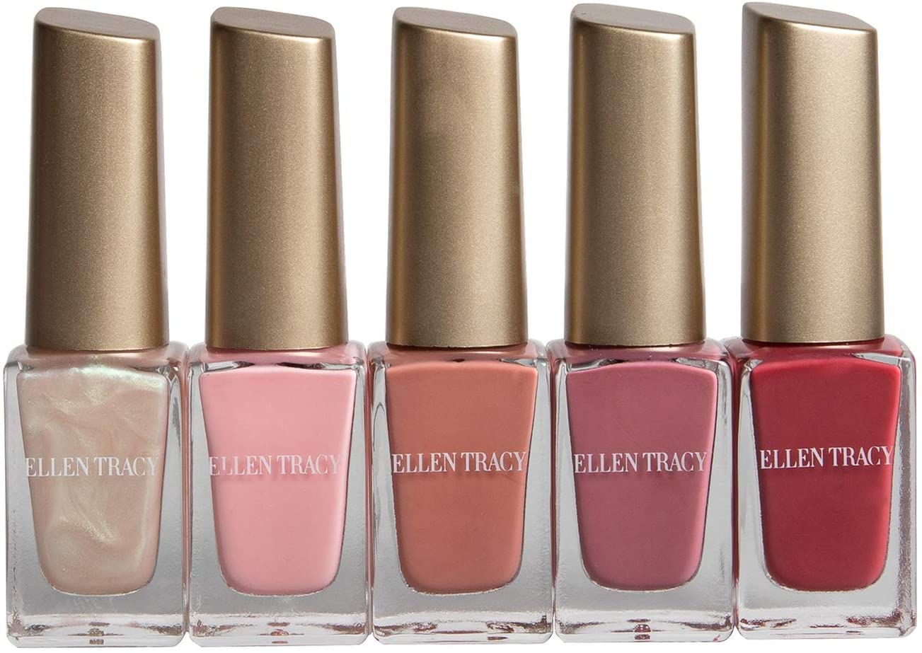 Ellen Tracy Nail Polish Collection- 5 Piece Nail Polish Set in Pink Colors