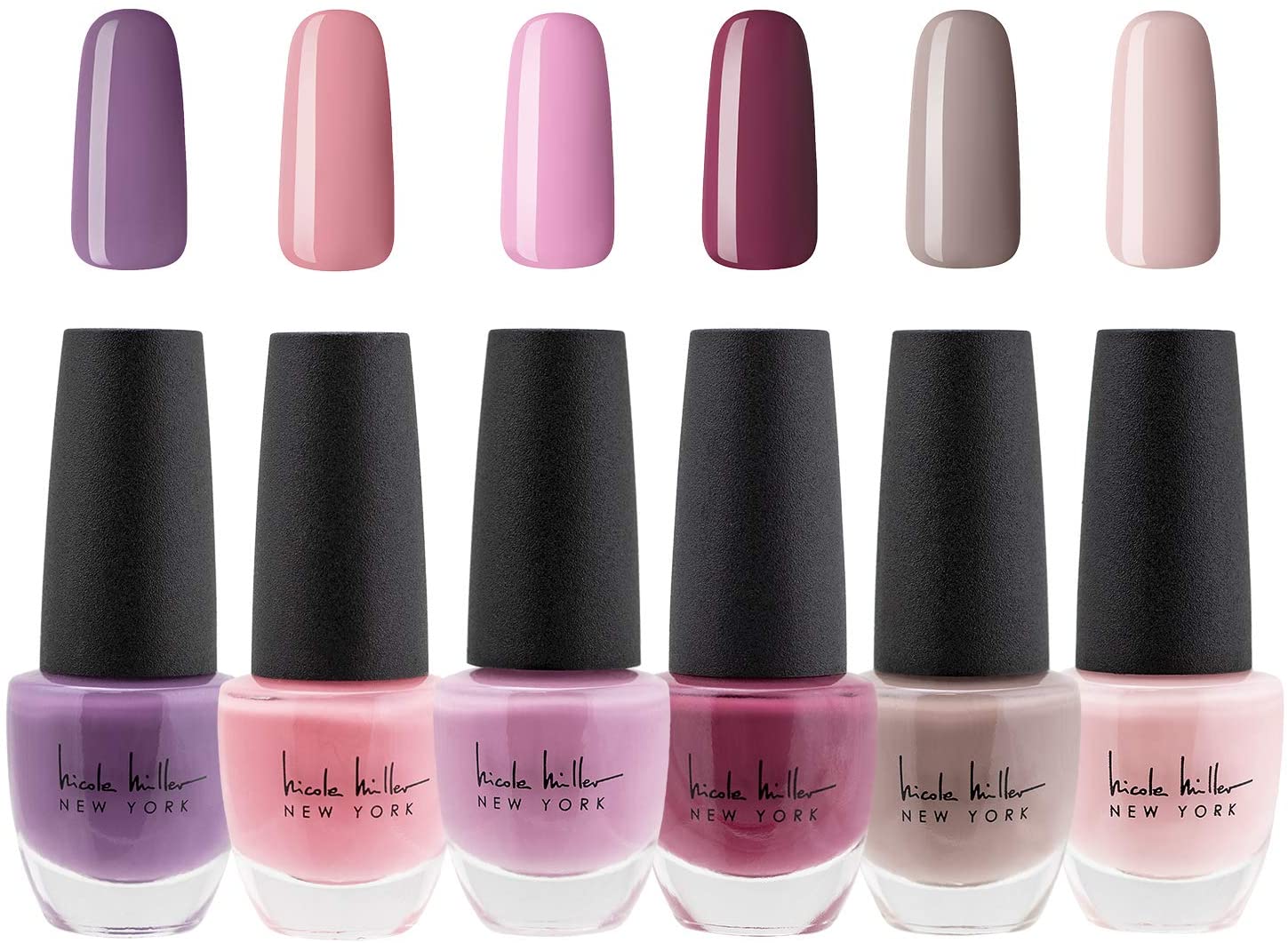 Nicole Miller Nail Polish Set, 6 Piece Nail Polish Collection, Quick Dry Nail Polish for Women and Girls