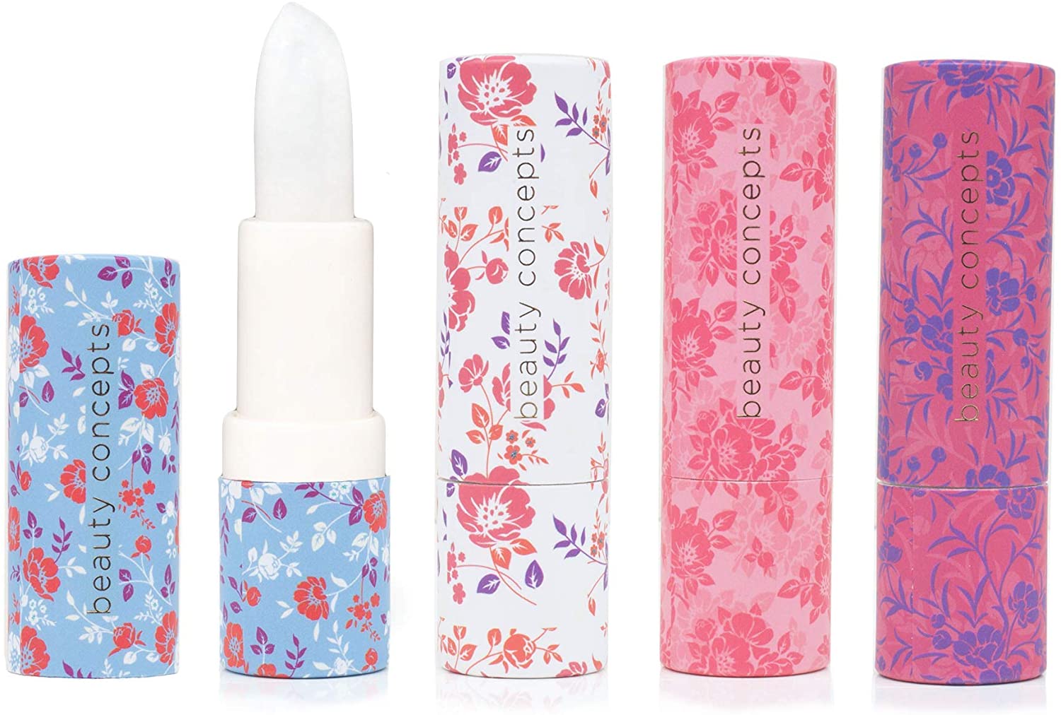 Beauty Concepts Four Piece Lip Balm Collection, Moisturizing Lip Balm, Softening Lip Balm Set