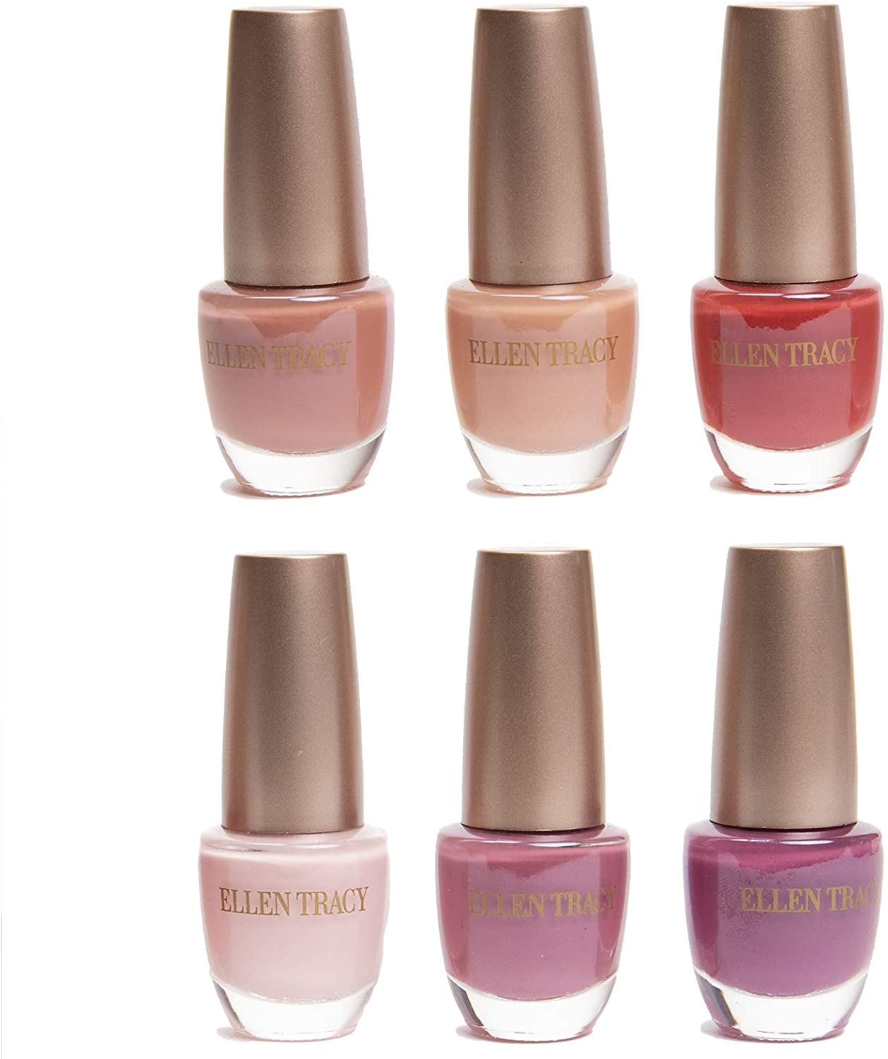 Ellen Tracy Nail Polish Collection- 6 Piece Rose Gold Nail Polish Set