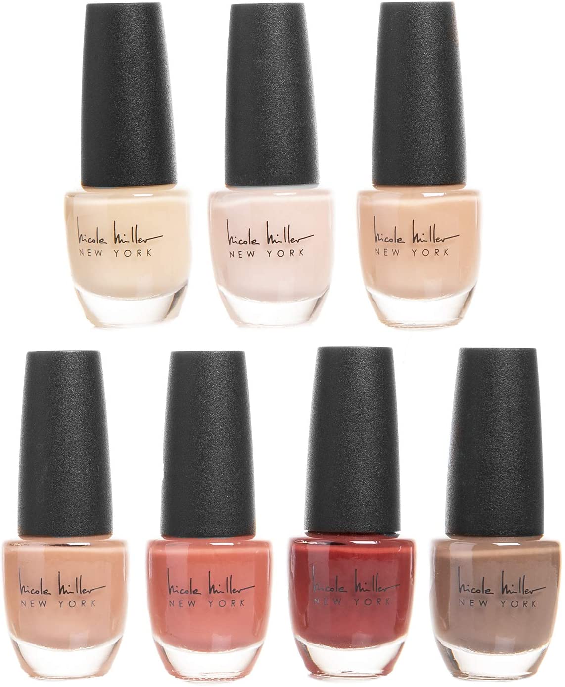 Nicole Miller Nail Polish Collection- 7 Piece Nail Polish Set in Pink Colors