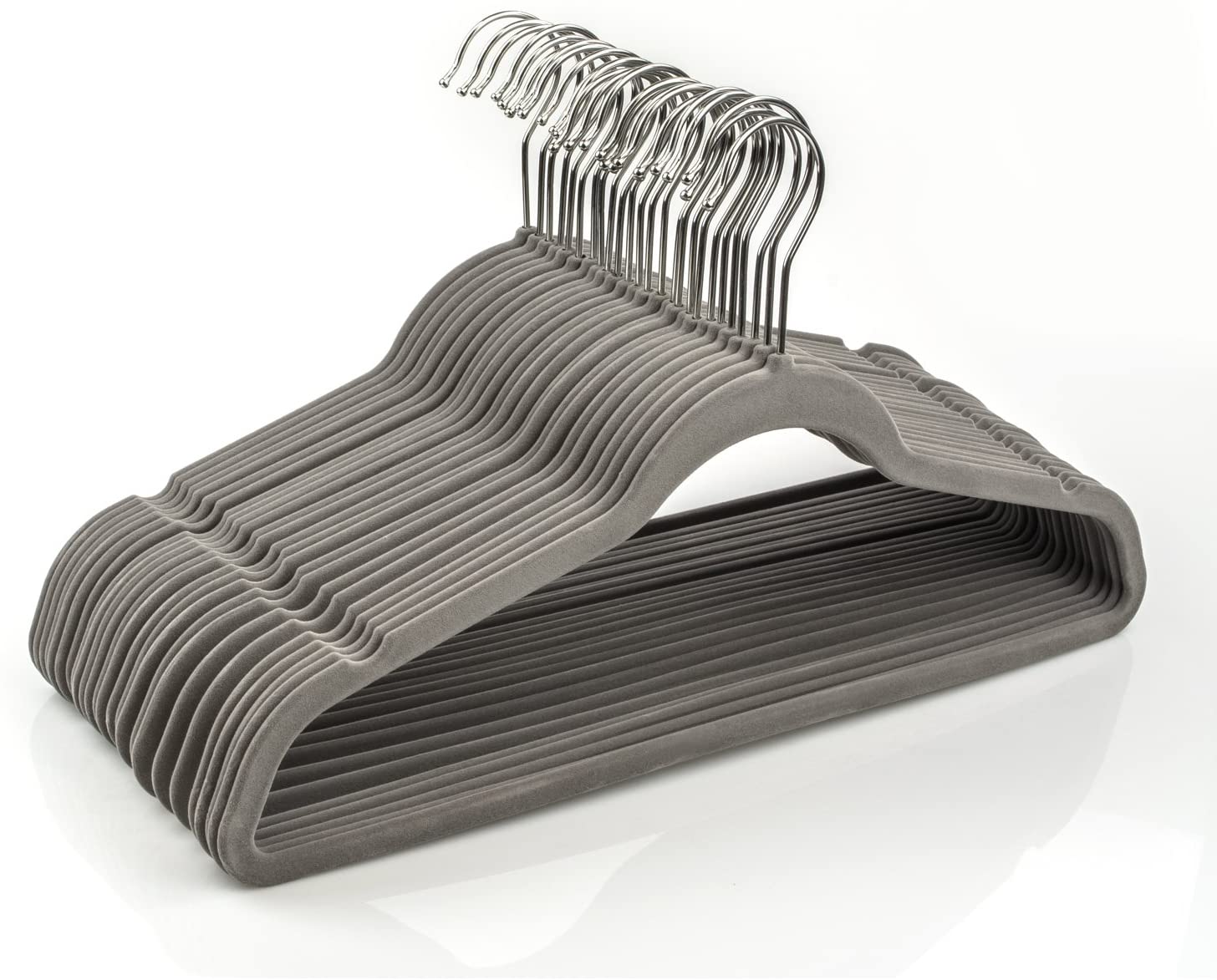 Michael Graves Design Ultra-Thin Non-Slip Velvet Clothing Hangers, Flocked & Durable, Closet Space Saving, for Garments, Suits, Dresses, Pants, Shirts, Coats, 25 Pack