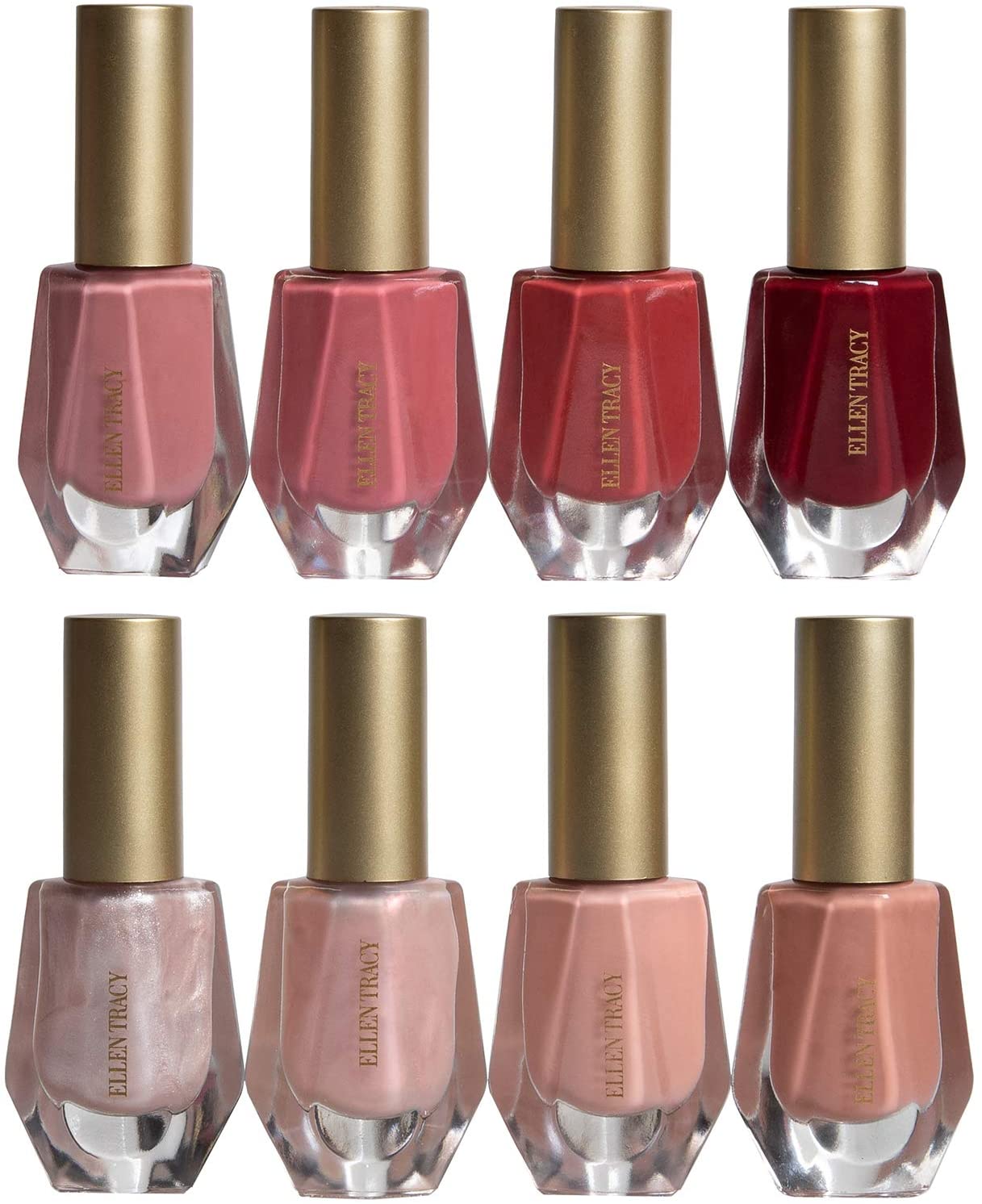 Ellen Tracy Nail Polish Collection- 8 Piece Nail Polish Set in Pink Colors