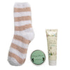 Live Green Bath and Body Gift Set- Foot Spa Set with Fuzzy Socks, Lotion, and Scrub