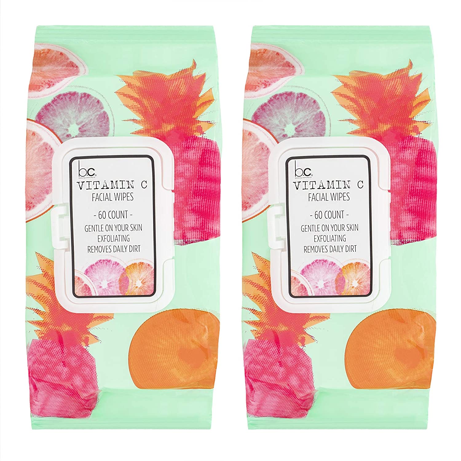 Beauty Concepts - 2 Pack (60 Count Each) Vitamin C Facial Wipes