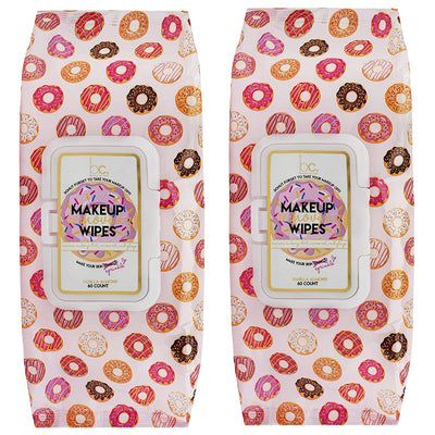 Beauty Concepts 2 Pack (60 Count Each) Vanilla Almond ÒDonut Forget to Remove your MakeupÓ Facial Cleansing Wipes Ð Detoxifies Skin and Removes Makeup Ð Flip Top Pack